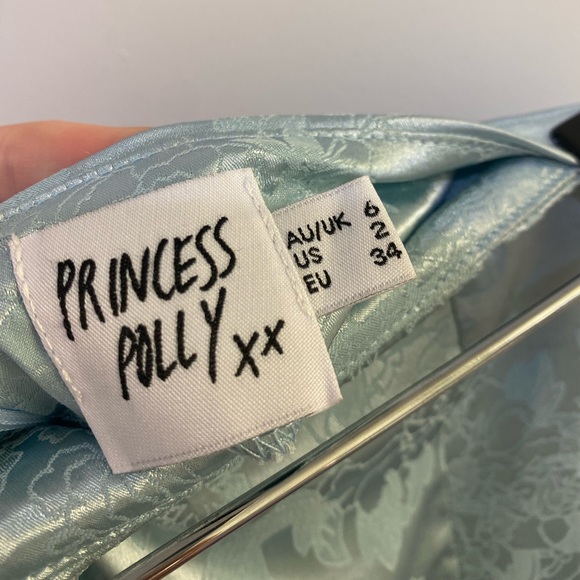 PRINCESS POLLY blue floral silk mini skirt - Picture 2 of 4